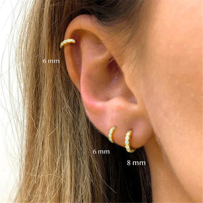 2020 rotondi del Cerchio Degli Orecchini 925 Sterling Argento Huggies Pendientes Turchese CZ Piercing Orecchino ad anello Per Le Donne Della Ragazza Belle Jewellry