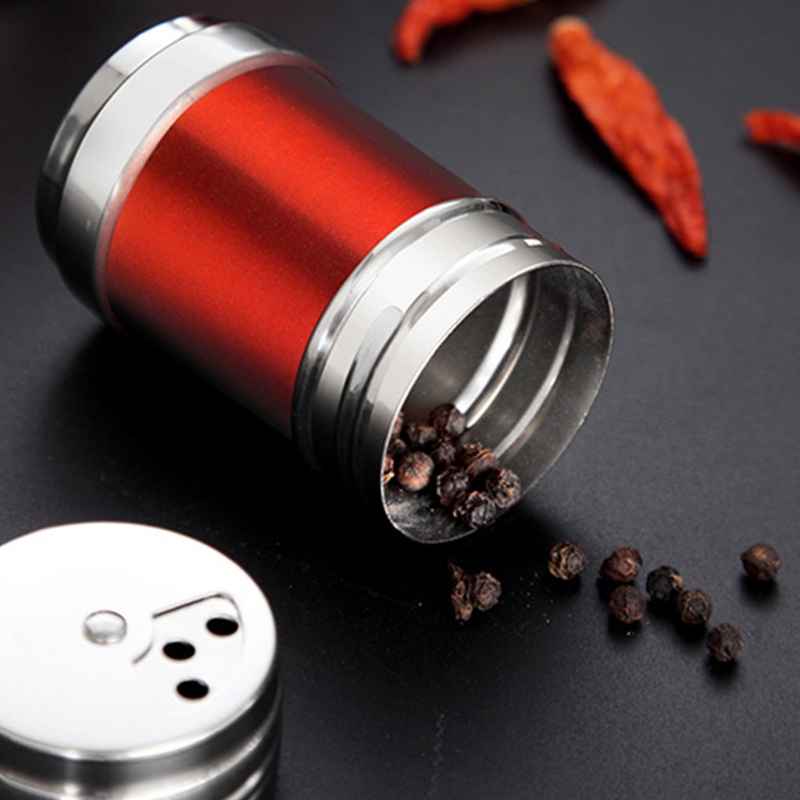 Runde Gewürz Shaker Gläser Edelstahl Würze Gewürz Glas mit Deckel Gewürz Menage Salz Lagerung Container Küche