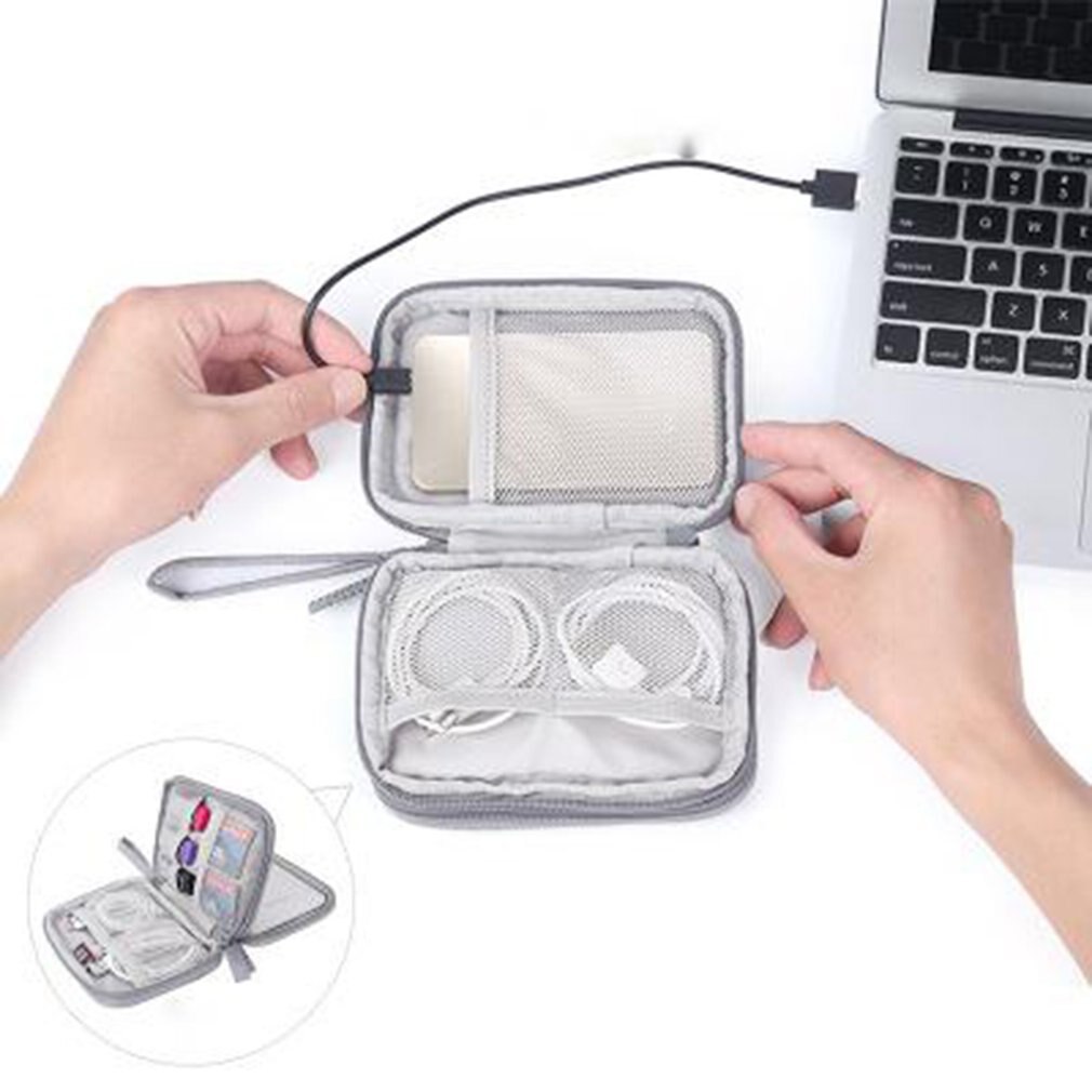 Digital Storage Bag Data Cable Headsets Bag Portable Mobile Hard Disk Storage Bag Travel Storage Desktop Storage