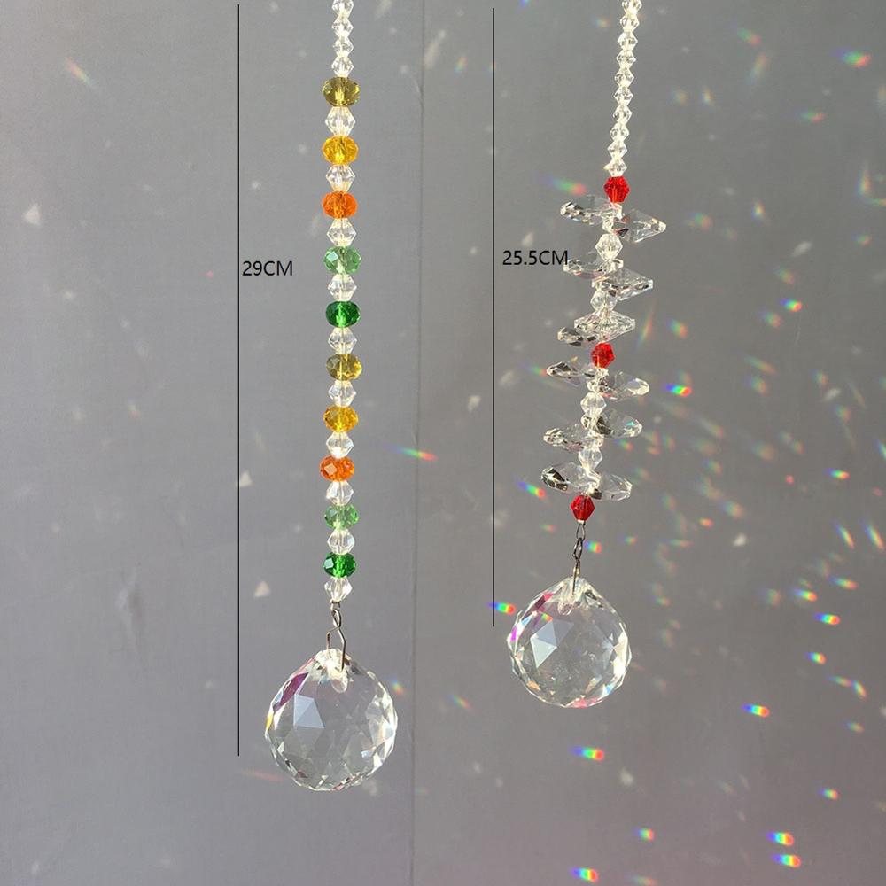 2PK 30mm/ Sets Hanging Crystal Suncatchers for Window Rainbow Maker sun catcher ,Garden Christmas Tree Decorations