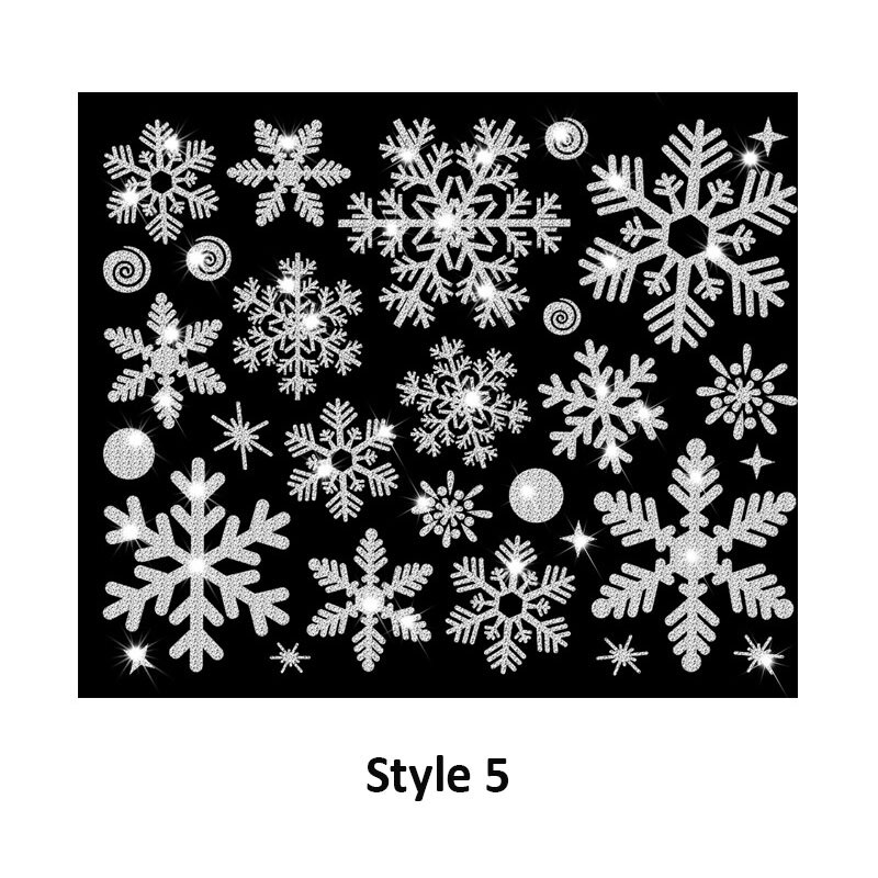 Merry Christmas Gold Garland Stickers Shining Tree Window Sticker Xmas Wall Decals Year Showcase PVC Wall Paper Home Decor: Style  5