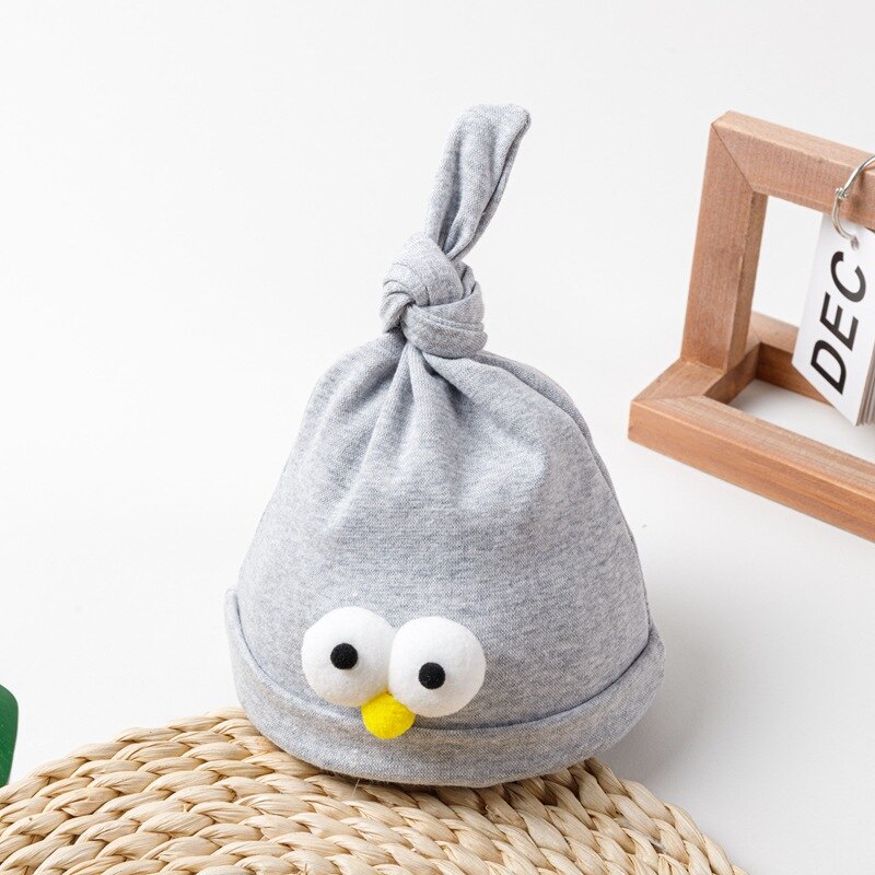 Bonnet tricoté à gros yeux pour garçon et fille, Bonnet de dessin animé mignon au Crochet pour bébé et enfant, printemps été: GRAY