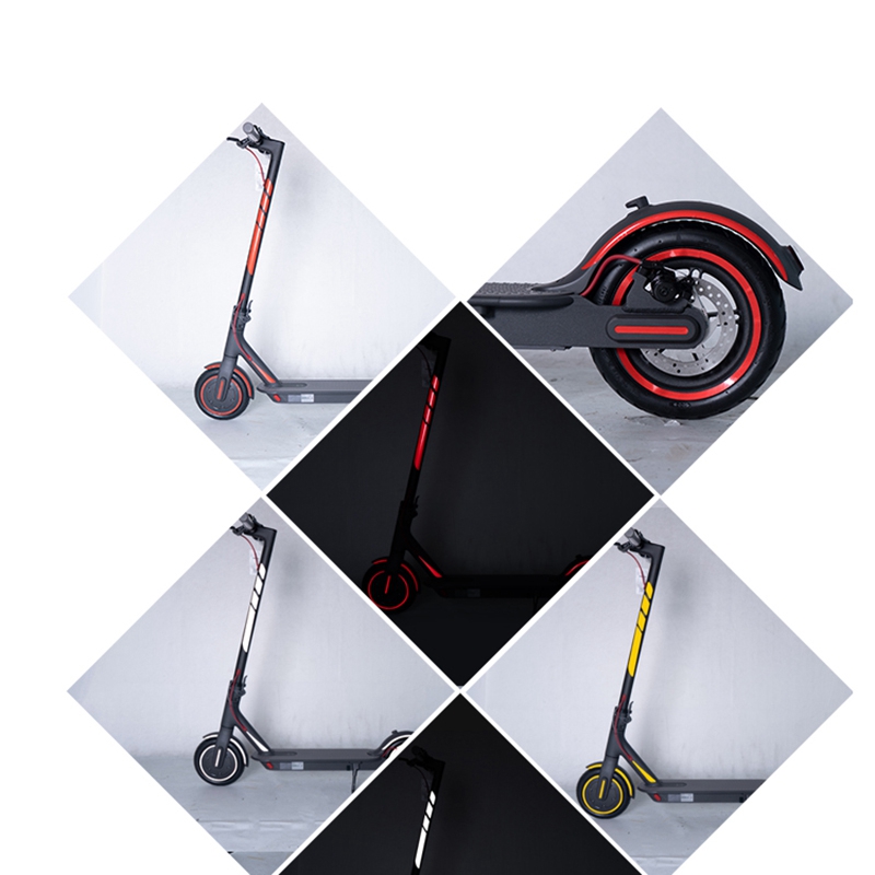 1 set reflektierende aufkleber für roller, komplettes aufkleber-set für xiaomi-serien-kickscooter, faltbare aufkleber
