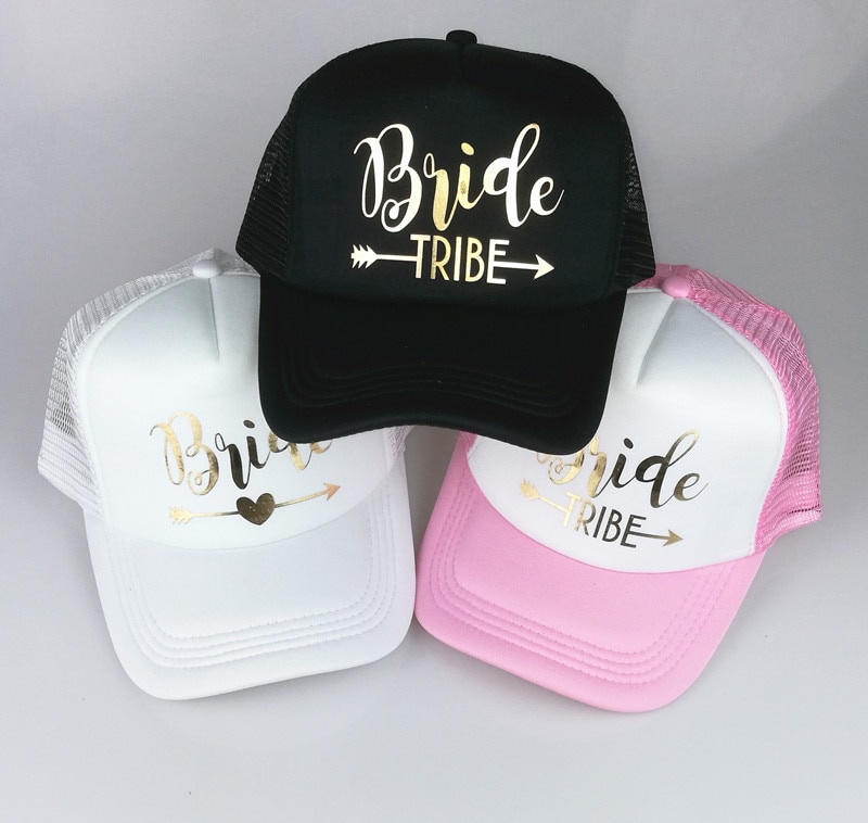 C &Ampere; Fung BRAUT Stamm trucker hüte Bachelorette Hysterese Kappe Team Braut Neon- Gold knapp Pfeil Gittergewebe Baseball Hütte kappen