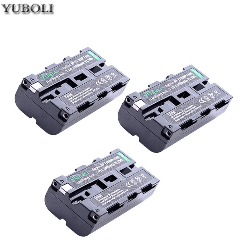 YUBOLI Camera Battery - 7.4V 3000mAh NP-F550 NP-F570 Rechargeable Li-Ion for Sony Cameras