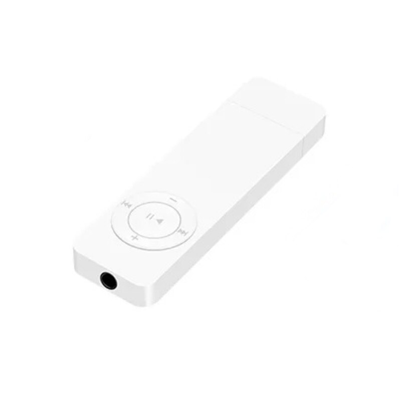 Mini 4G 8G MP3 jugador Sposts alta fidelidad de los reproductores de música con auriculares de 3,5mm cubierta protectora de silicona Cordón de cuello OTG Downloader: White / 4 GB