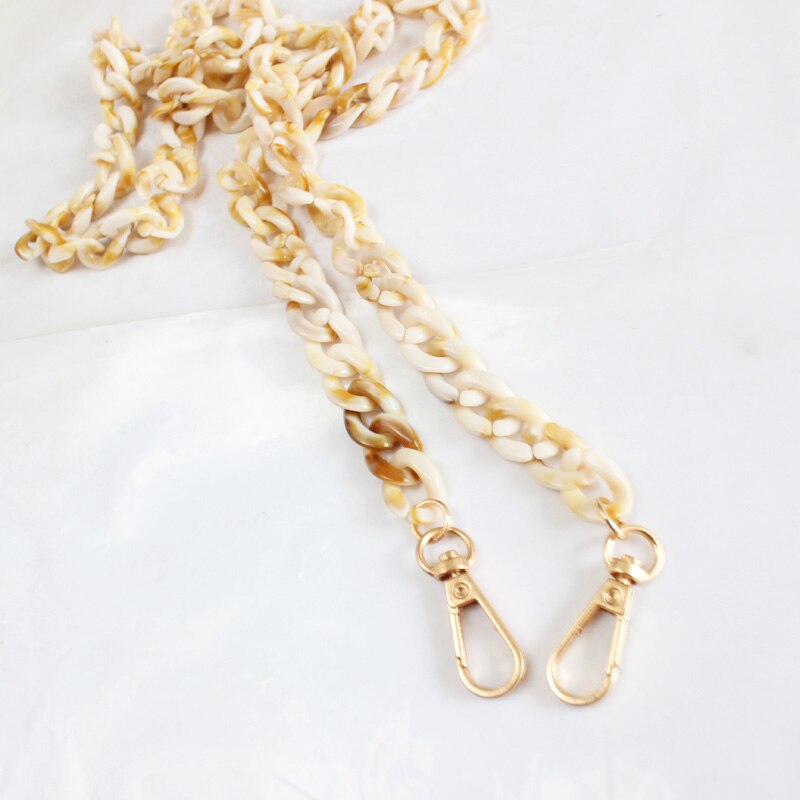 60-120cm żywica akrylowa kobiety shouder Strap Chian paski do torby na torebki plastikowa torebka torba na łańcuszku akcesoria akrylowe paski do torby: YELLOW / 40cm