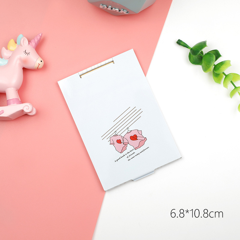 Mini- Cartoon Ultra-thin Makeup Mirror Vanity Cosmetic 4 Sizes Make Up Pocket Silver Rectangle Foldable Compact Folding Mirrors: 7