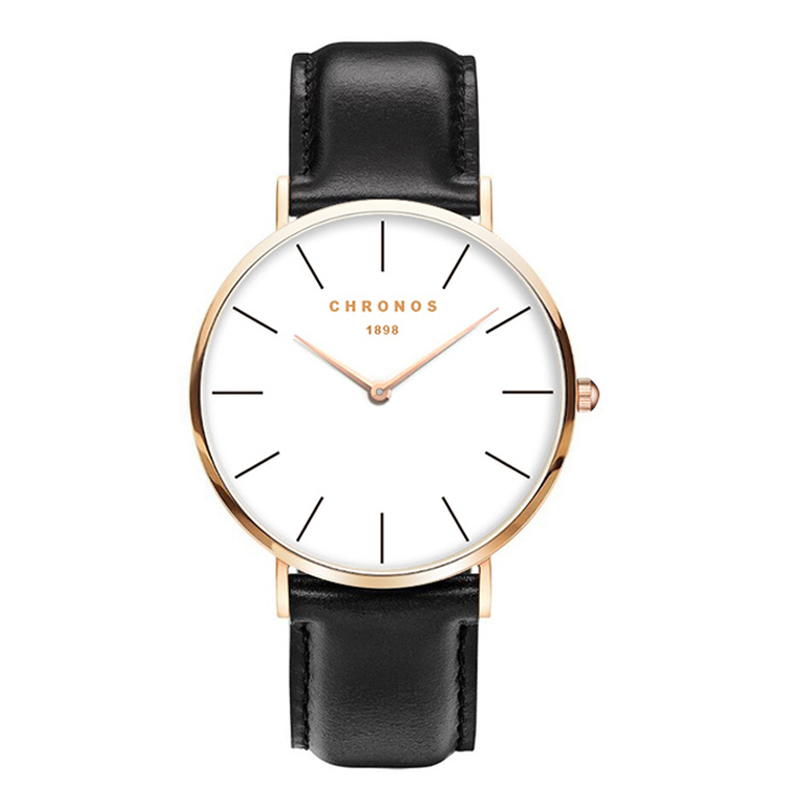 CHRONOS Horloges Mannen Mode Unisex Horloge Quartz Horloge Heren Rose Goud Mannelijke Klok Relogio Masculino: CH 0219