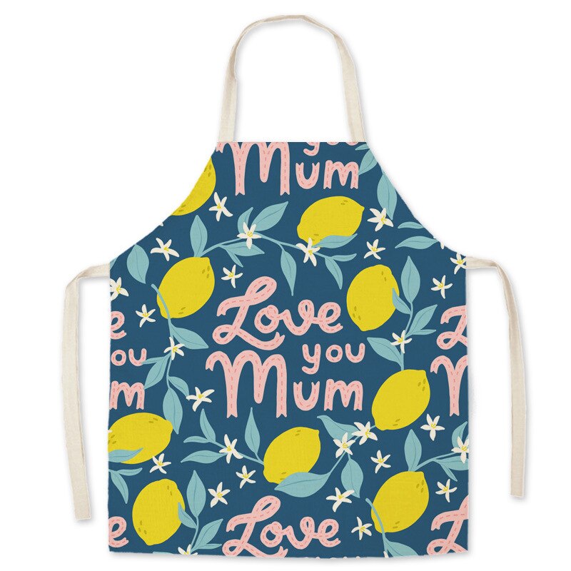 Delantal de cocina con dibujos animados para padres e hijos, sin mangas, de lino y algodón, Unisex, para hornear: NO.10 / 68x55cm adult size