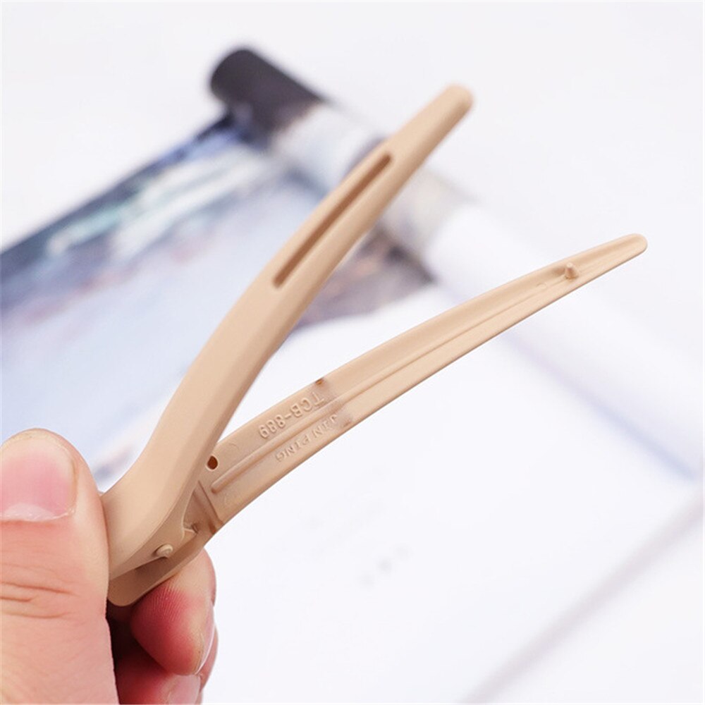 Pinza de pico de pato esmerilado grande, 9 colores opcional, horquilla de plástico a presión para mujeres y niñas, herramientas sencillas de estilismo para el cabello, 1 Uds.