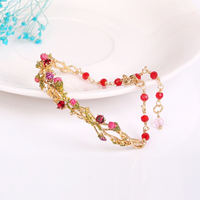 Pianta magica di Serie Braccialetto lampone Fiore Della Vite Fiore Braccialetto Braccialetto Accessori Femminili tutto'ingrosso