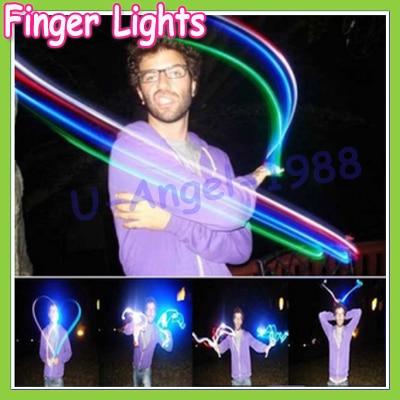 20 stks/partij 4 kleur LED vinger licht, Leaser vinger lamp, chrismas nachtlampje, knipperende kinderen speelgoed party speelgoed (5 set)