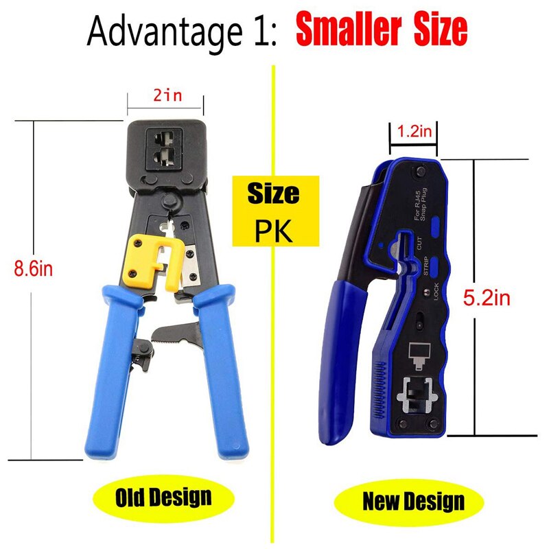 Zaciskarka RJ45 przecinarka przelotowa robić złączy modułowych Kot6 Kot5 Kot5E 8P8C uniwersalne narzędzie robić drutu