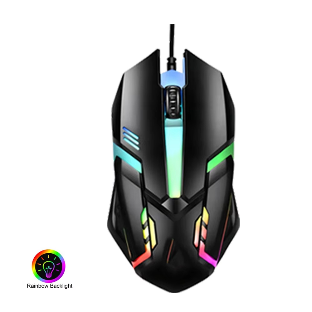 Bedraad toetsenbord en muis Set USB Lichtgevend mechanisch toetsenbord Muizenset 104key Gaming-toetsenbord voor pc Laptop Computerspel Kantoor: Bruin