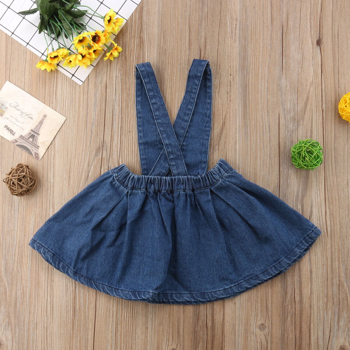 Børn baby piger sommer denim prinsesse overall kjole festkonkurrence bryllup sundress