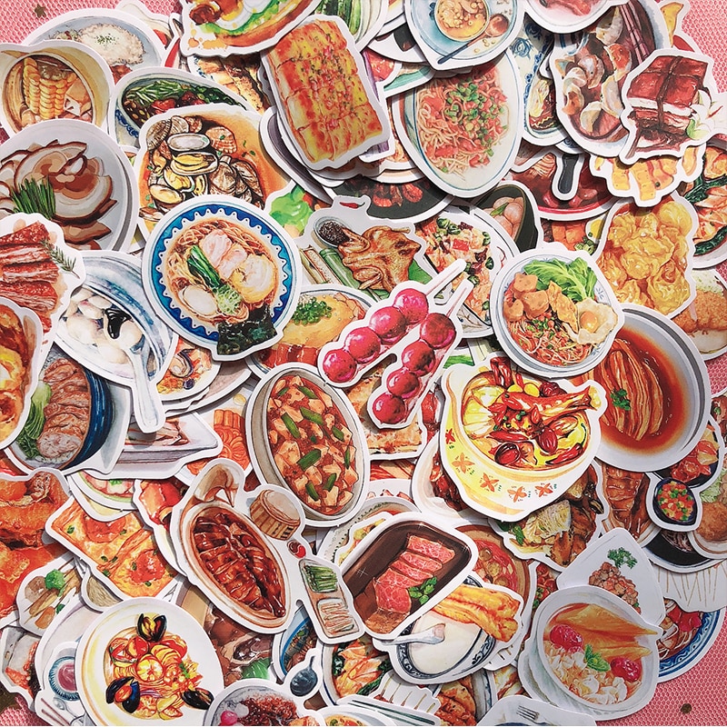 160PCS/set Food Recipe Sticker DIY Scrapbooking journal Mobile Computer Sealing Diary Decoration Sticker
