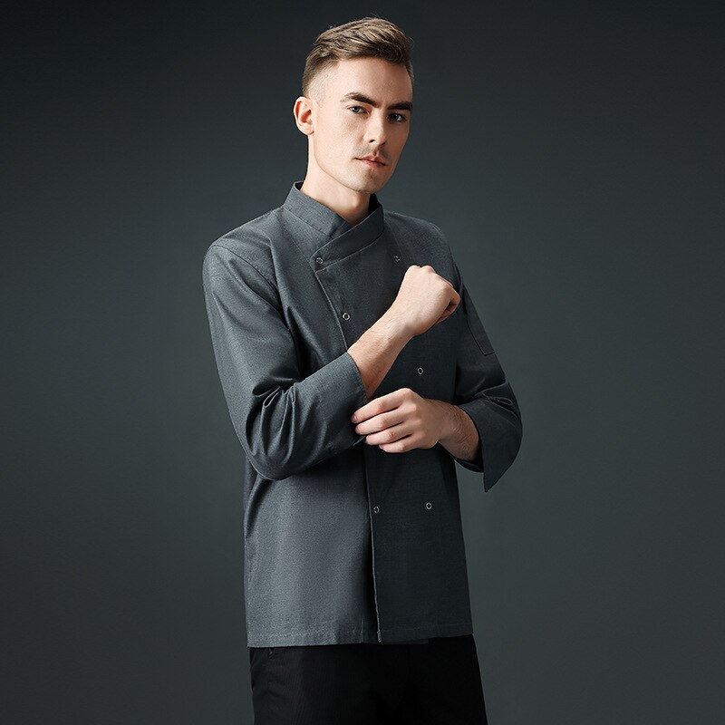 Veste de Chef unisexe, manches courtes/longues, pour hommes et femmes, manteau de cuisine croisé, uniforme de serveur de Restaurant, vêtements de boulanger, C073