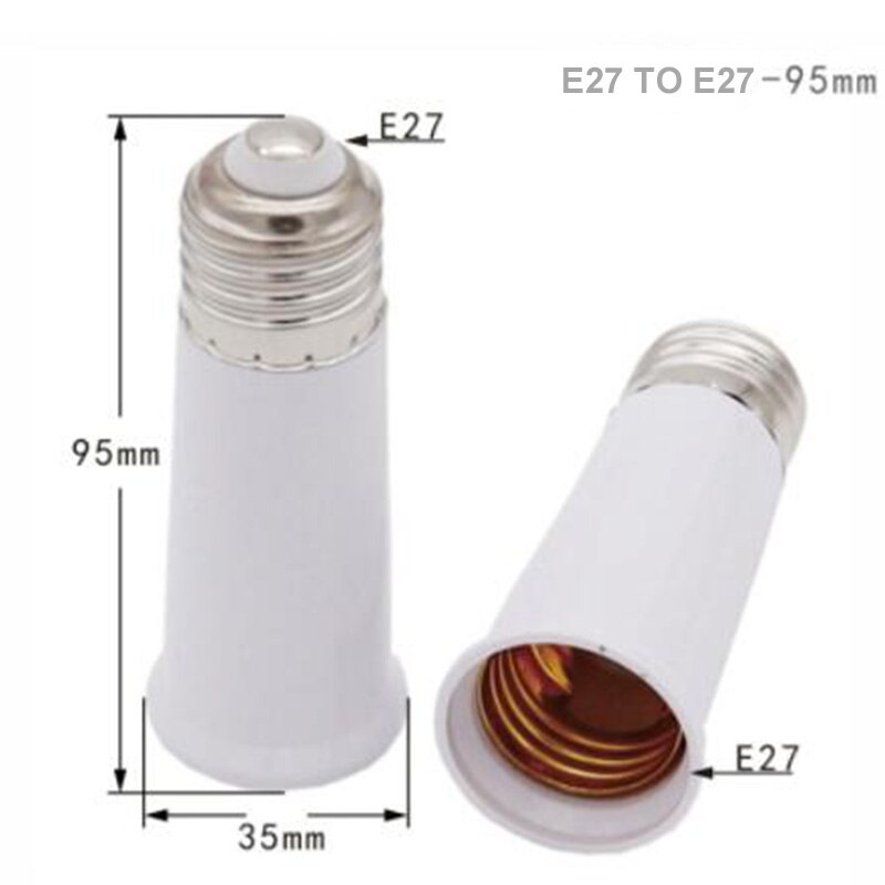 2 Stuks 65Mm 95Mm Lamp Adapter E27 Om E27 Extender Led Lamp Licht Base Socket Extension Converter Connector cfl Lamp Adapter