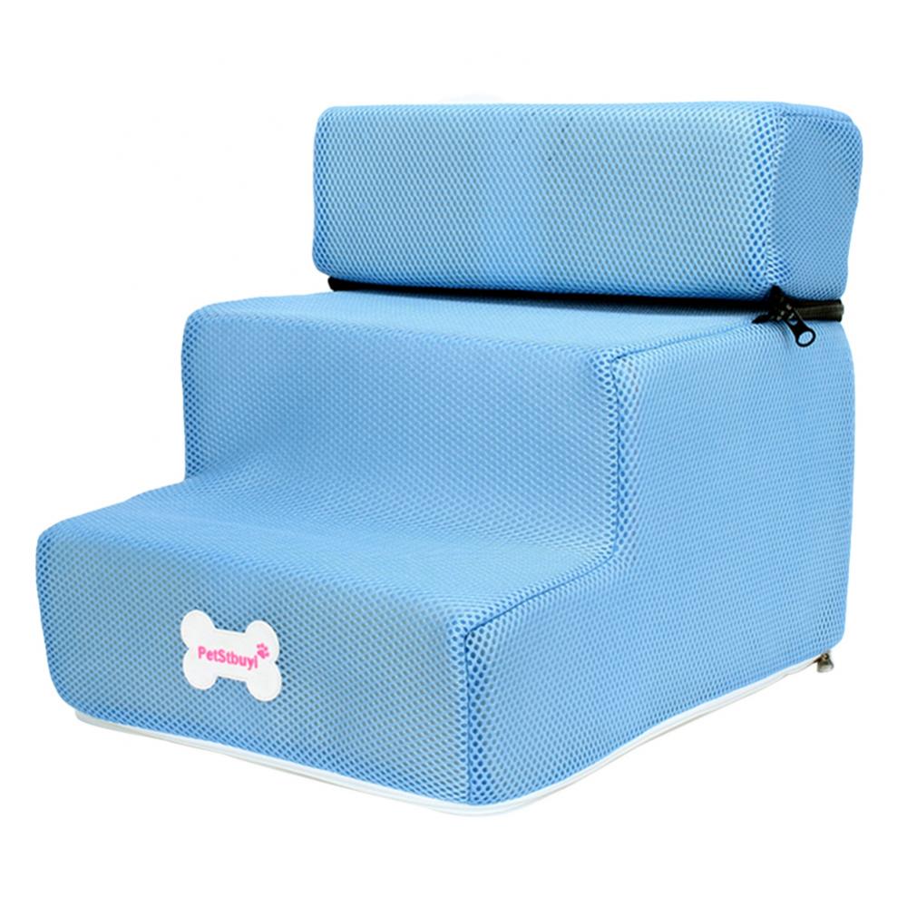 3 Step Detachable Non-slip Small Dog Cats Pet 3 Steps Removable Ramp Climbing Bed Ladder Free To Match The Ladder Dog stairs Pet: Blue