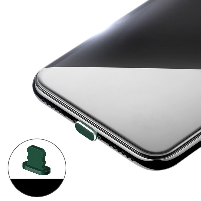 Anti Stof Stekkers Voor Iphone 13 Pro Max Aluminiumlegering Opladen Poort Plug Voor Iphone 13 12 Mini Xr Xs airpods Pro 8 7 Plus Se: 1Pcs Green