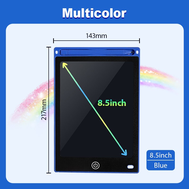 8.5/10/12 Inch Electronic Drawing Tablet LCD Screen Writing Board Children Toys Digital Graphic Painting Handwriting Pad: blue 8.5inch color