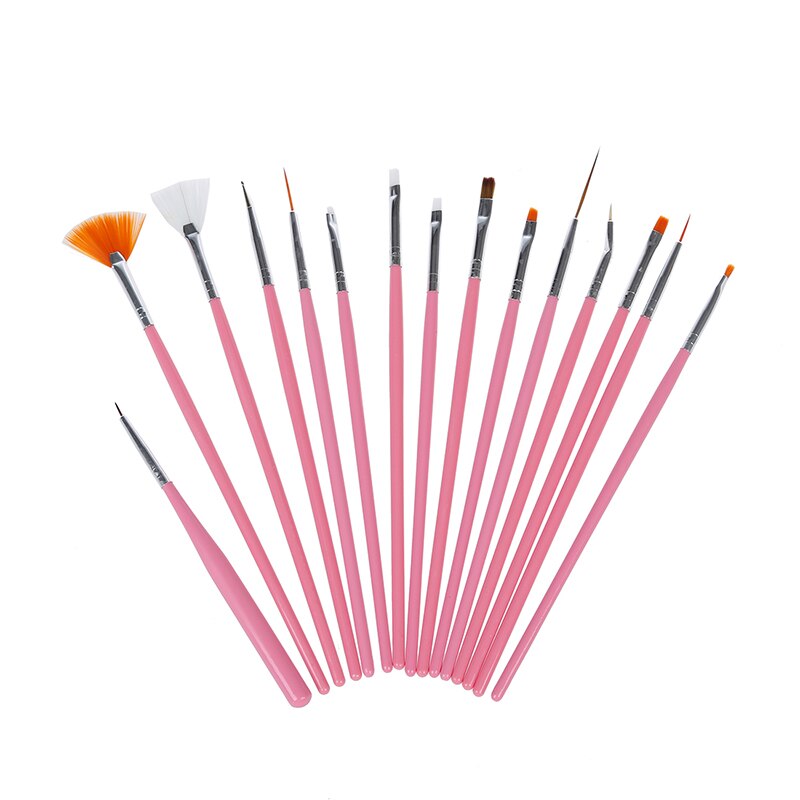 15 in 1 nail cosmetic brush set Rose: Default Title