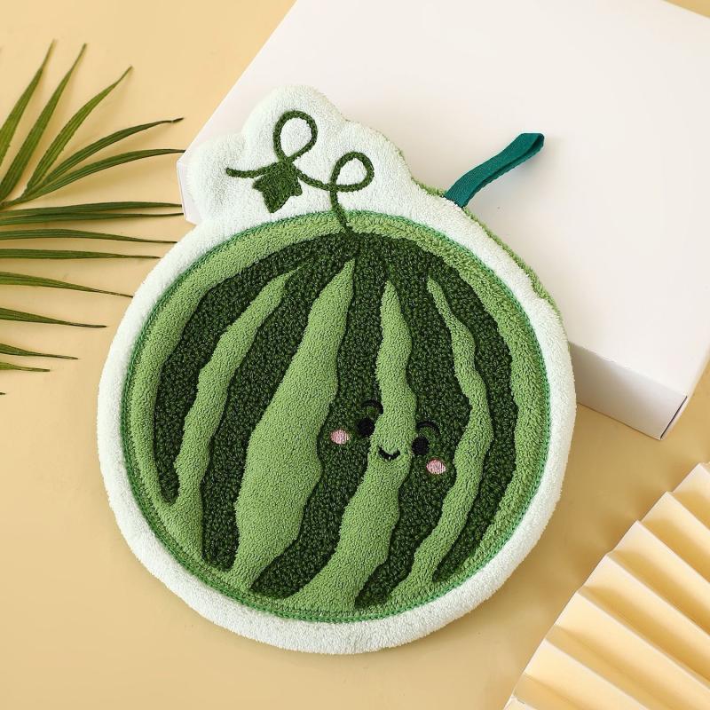 Fleece doekje badkamer bloemen handdoek huishoudartikelen fruit handdoek keuken absorberende schoonmaakdoek hangend sneldrogend koraal: Hemelsblauw