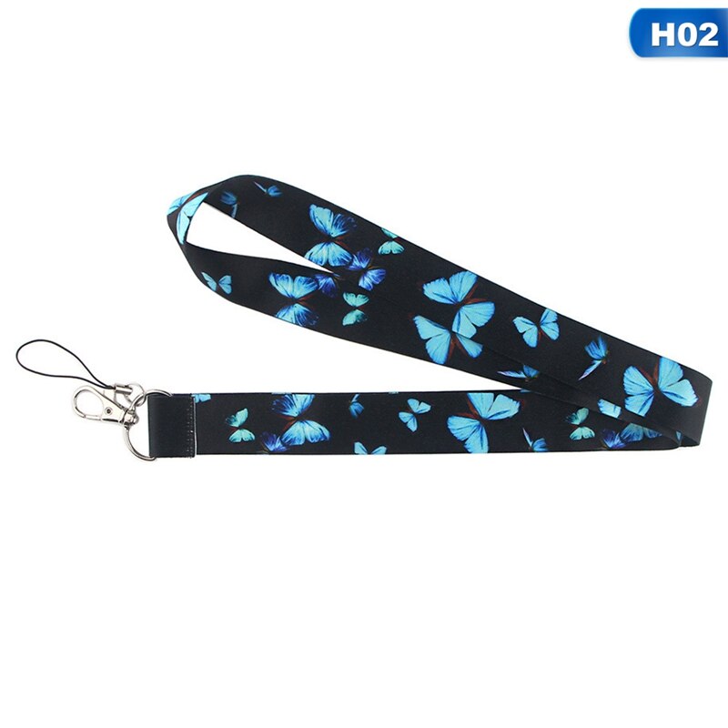 Monarch Vlinder Lanyard Keys Telefoon Houder Grappige Neck Strap Met Sleutelhanger Id-kaart Diy Dier Omboordsels Linten Hang Touw Paar: H02