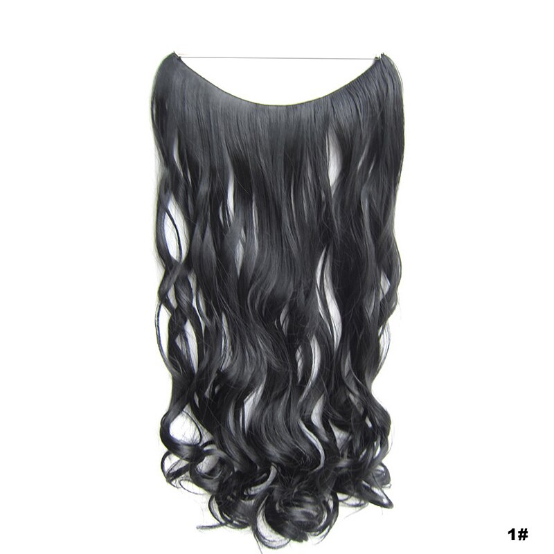 Similler-extensiones de cabello sintético para mujer, hilo Invisible de 24 pulgadas, sin Clips, rizado largo, línea de pescado secreta, 100g
