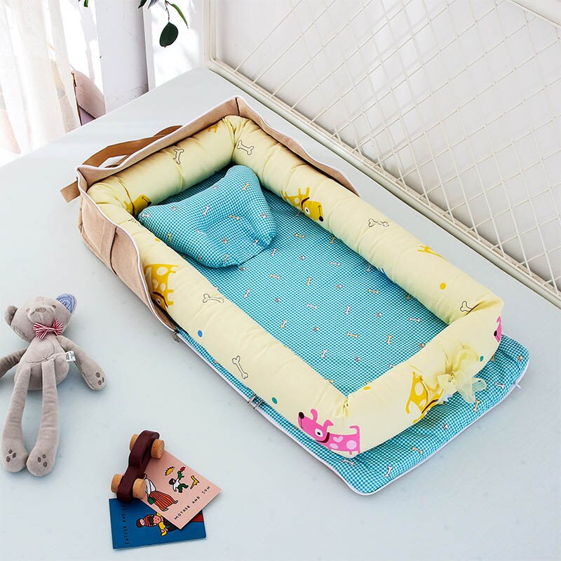 Abnehmbare Baby Nest Bettwäsche Stoßstange Neugeborenes Reise Matratze Schläfer Zaun 85x45cm: 5