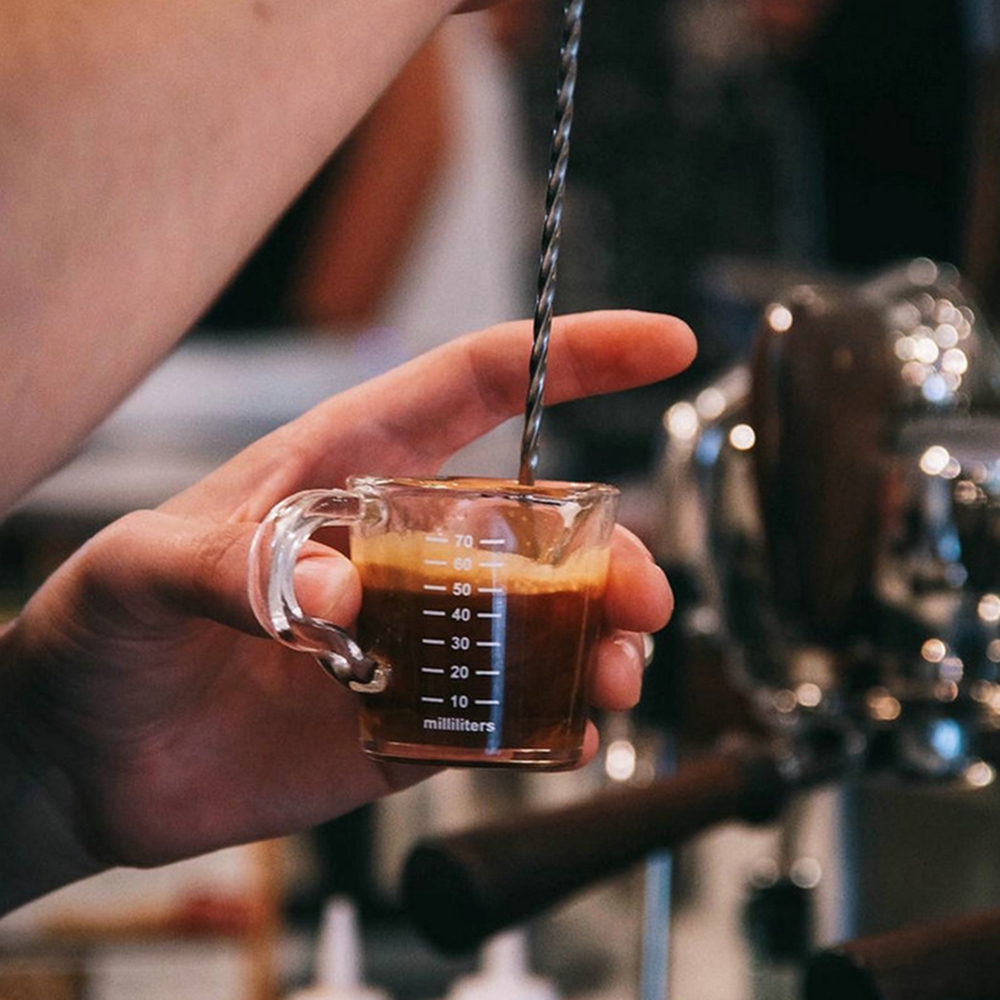Lasinen mittakuppi asteikolla paksupohjainen lasisuu maitokuppi espresso shot lasi lasi unssi kuppi mittakannu