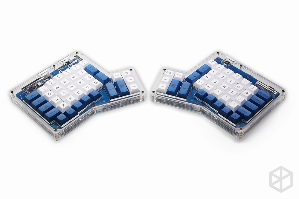 Dsa ergodox-teclas pbt para teclados mecánicos personalizados, teclas ergonómicas para teclados Infinity ErgoDox, color blanco y azul
