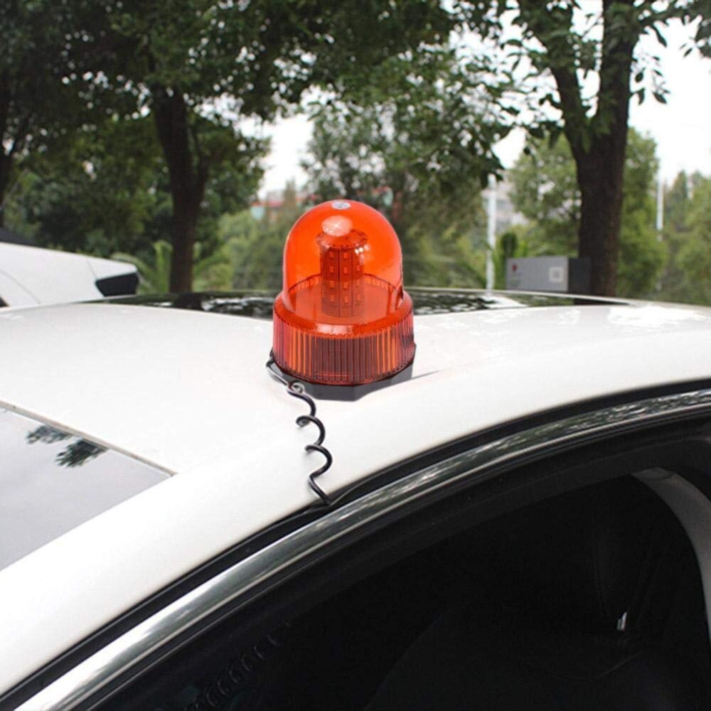 Luz LED de advertencia giratoria para coche, luz estroboscópica de policía montada magnética, de color rojo, amarillo y azul, luces de emergencia, faro