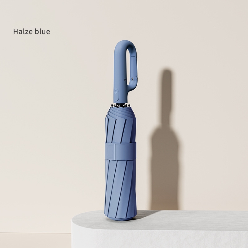 Extra Large Reinforced Wind-resistant Rain-resistant Dual-purpose UV-resistant Fully Automatic Ring-buckle Umbrella: WHITE