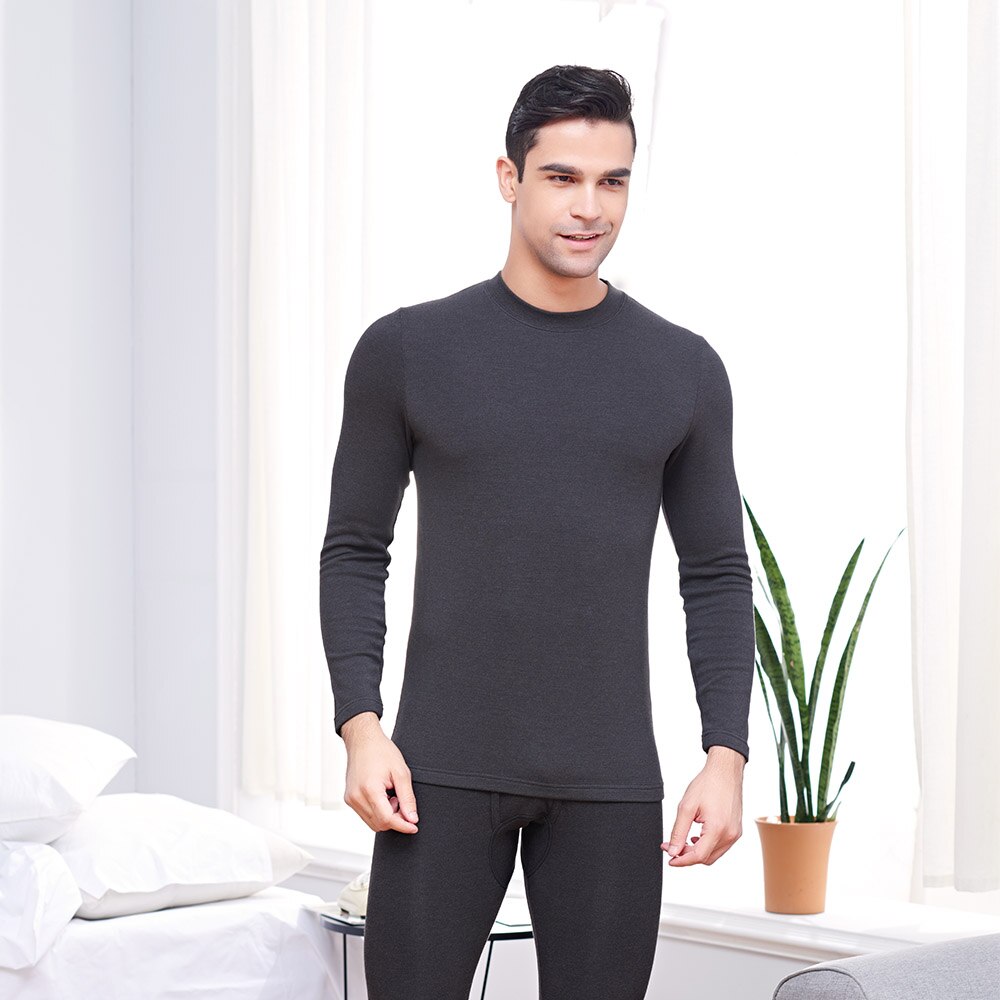 Men Thermal Underwear Sets Keep Warm Thick Fever Winter Layered Clothing Elastic Thermo Underwears Suits Long Johns Tmall: Black / L