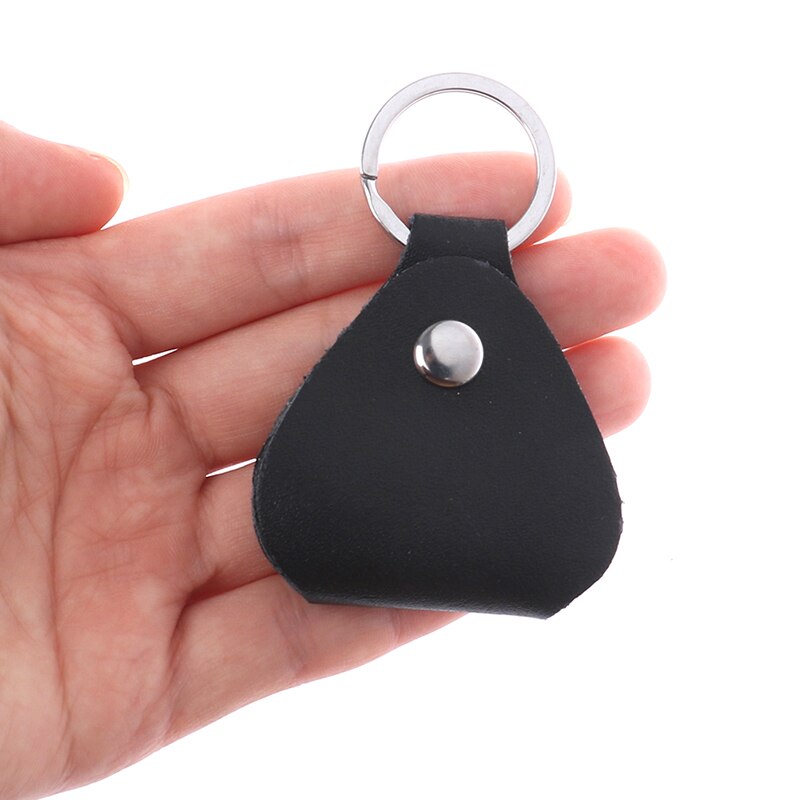 Porte-clés en cuir PU médiator porte-clé porte-clés Plectrums sac étui fournitures