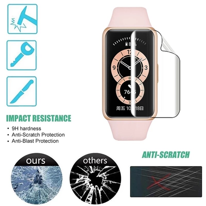 Soft Screen Protective Film For Huawei Band 6 NFC SmartWatch Cover Screen Protector film for Huawei Band 6 pro TPU Watch Film
