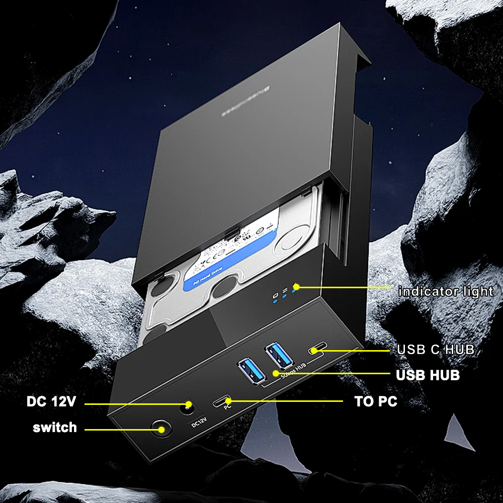 USB 3.0 naar 3,5 inch SATA harde schijf Docking Station Externe harde schijfbehuizing voor 3,5 2,5 inch SATA SSD HDD tot 20 TB