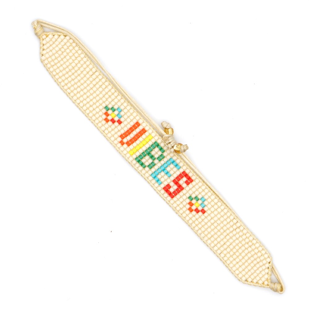 Go2boho Boho Miyuki Bracelet Best Friends Bracelets For Girl Women Jewelry Bohemian Summer Beach Pulseras Letter Jewellery: MI-B200190A / 5pcs