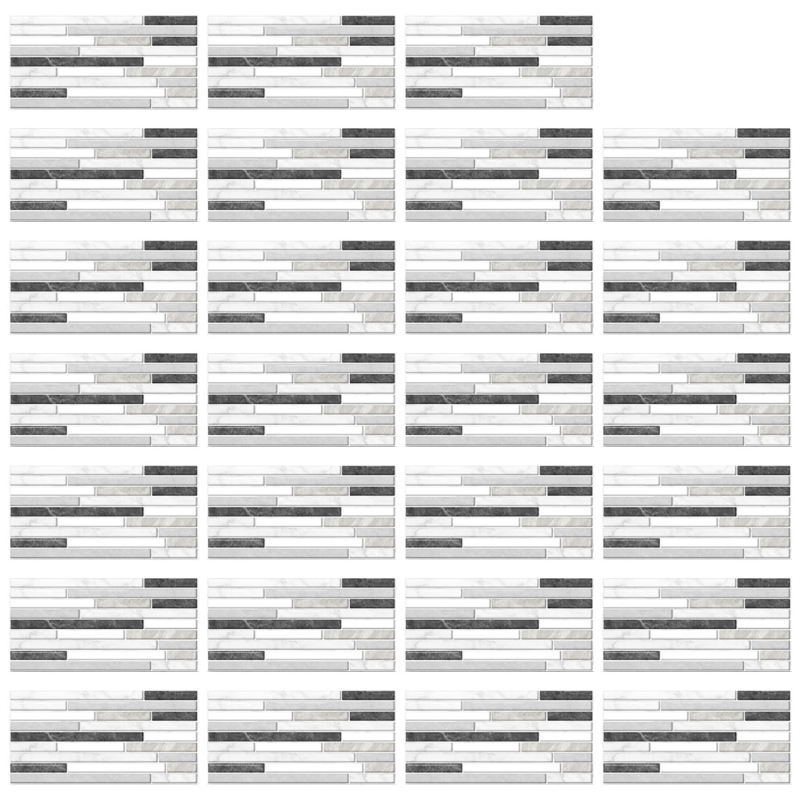 27pcs Imitation Marble Brick Tile Stickers DIY Self Adhesive Kitchen Floor Wall Sticker Bathroom Home Decoration 20x10cm: 21