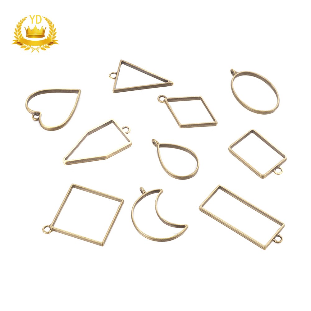 10 stk geometrisk form metalramme diy epoxyharpiks krystal silikone forme