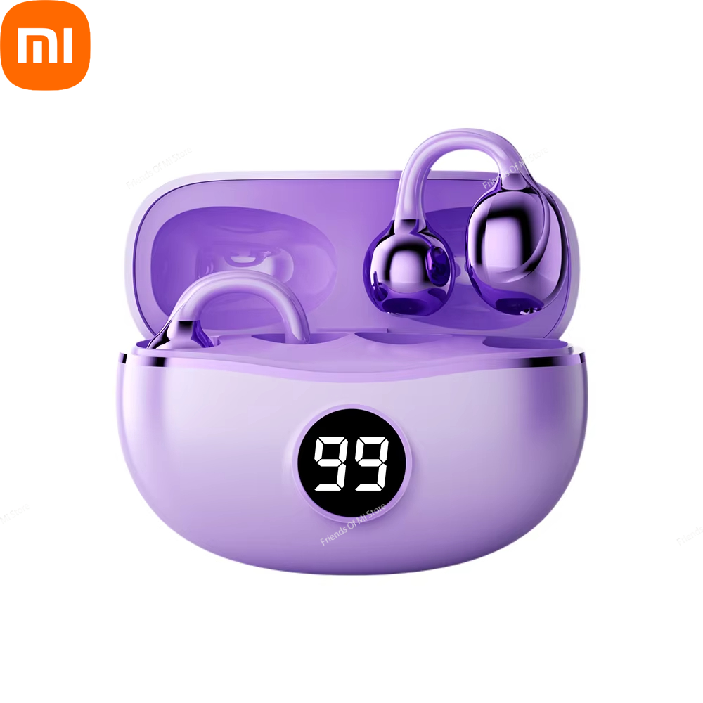 Cuffie wireless Xiaomi Auricolare Bluetooth con microfono Auricolari vivavoce con cancellazione del rumore Clip Ear Musica Sport Tappi per le orecchie da gioco: Rosso