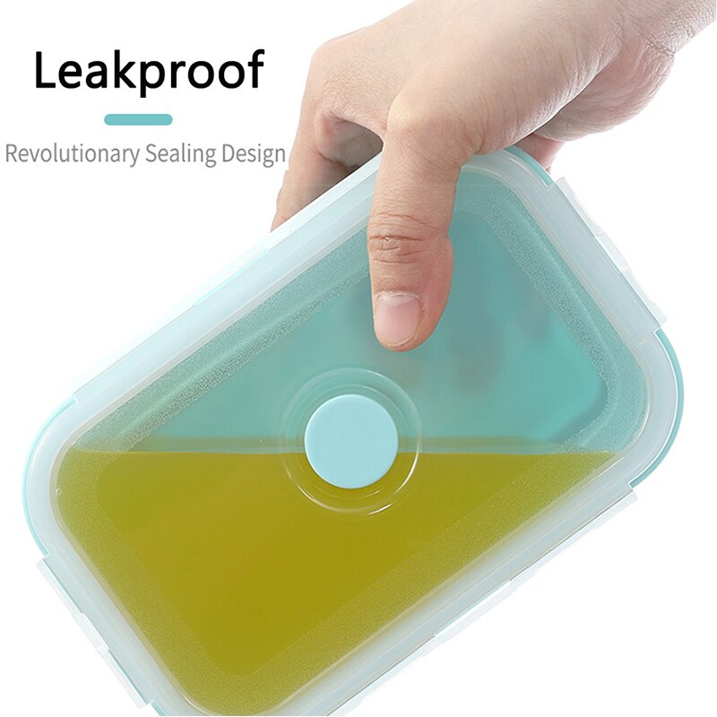 4pcs Silicone Lunch Box Set Stackable Bento Food Container Foldable Lunchbox Dinner Storage Containers Microwave Leakproof Fresh