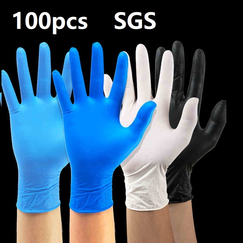 Fødevaregodkendt bagning køkkengummi engangshandsker skridsikre anti-syre alkali lab industrielle fødevare latex tynde handsker 100 stk.