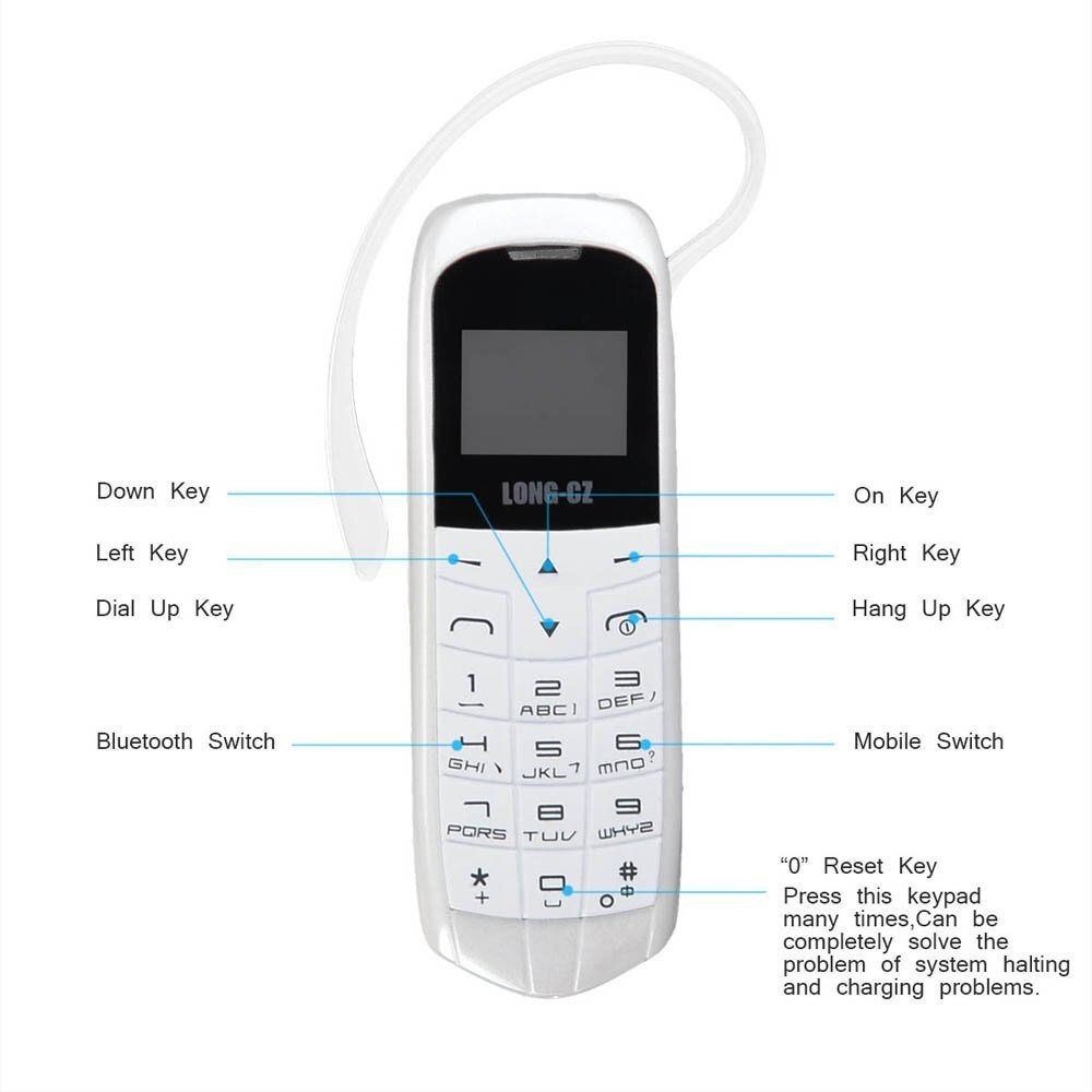 Magic Voice Long-cz J8 Bluetooth Dialer Fm Radio Mini Bluetooth 3.0 Earphone Long Standby Mobile Cell Phones Celular