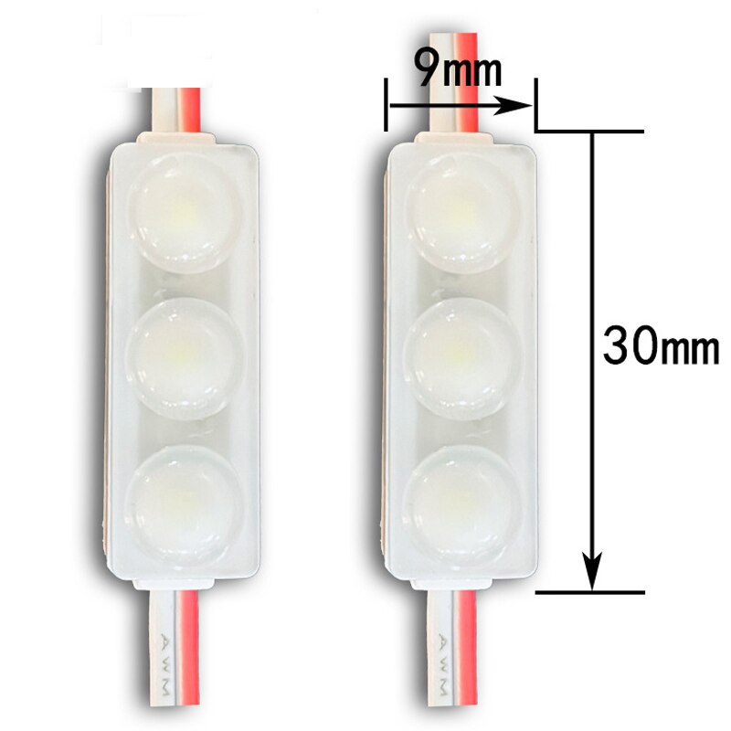 20PCS Mini Small Letter LED Module 2835 3LED Module 30mmx9mm with Lens Waterproof LED backlight module for Advertising Light box