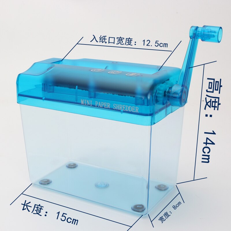 1 pcs Mini Blue Shredder Crusher Destroyer Paper Documents Cutting Machine