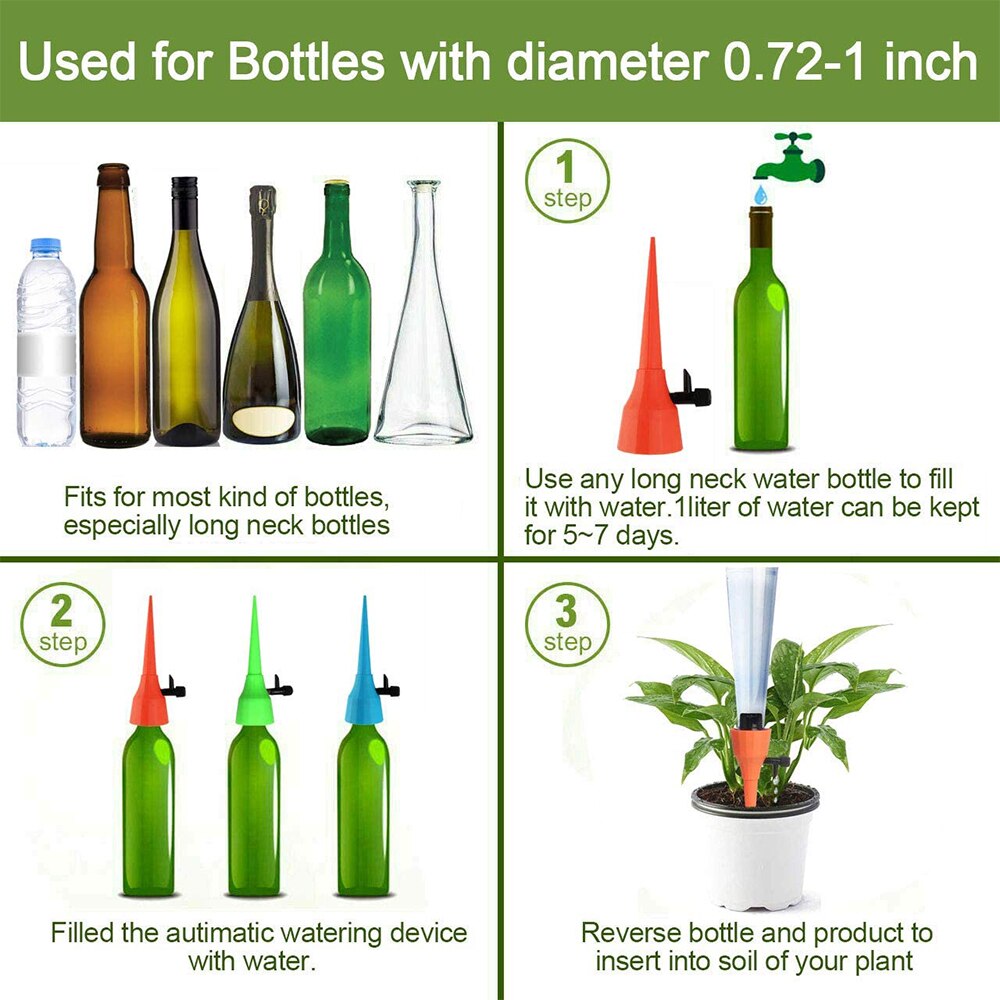 36/12/6pcs Auto Drip Irrigation System Automatic Dripper Bottle Spike Watering Device Garden Plants Flower Indoor Household Tool