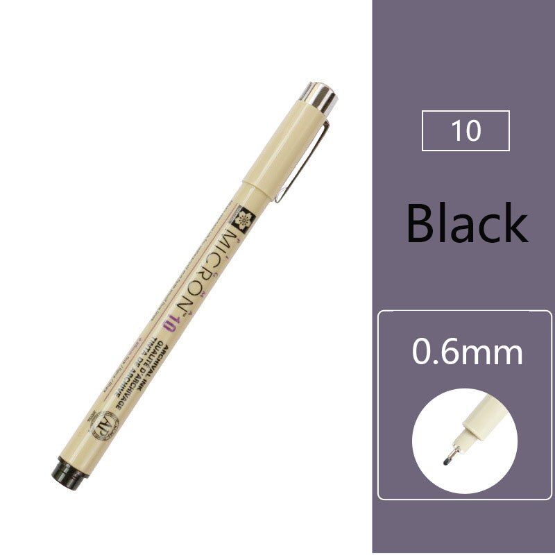 Waterproof Sketch Micron Comics Art Marker Pen Pigment Liner Water Based Drawing Handwriting School Office Japanese Stationery: 10